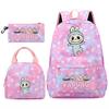 3Pcs/set Backpack for Girl School Teen Student Knapsack Women Rucksack with Lunch Bags Pencil Bag Fish Scale Style Bags