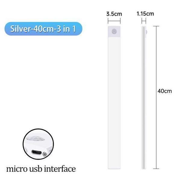 1PC  Led Motion Sensor Cabinet Light, Under Counter Closet Lighting, Intelligent Light, Wireless Magnetic Usb Rechargeable Kitchen Night Lights