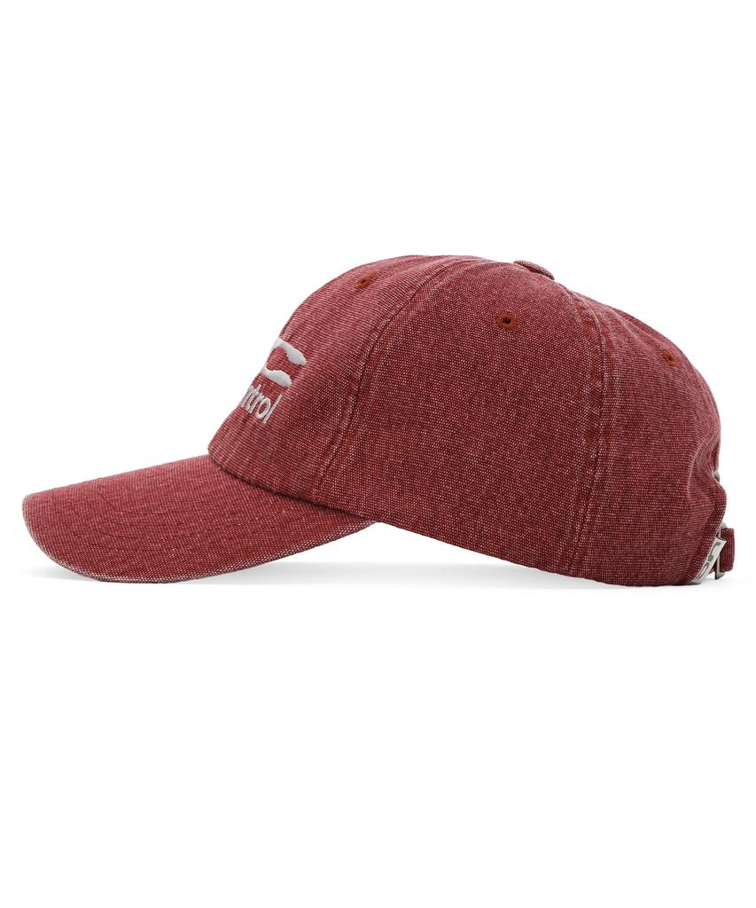 Eondeokeonteulol Washed Cotton Vintage Relaxed Fit Logo Oversized Big Head Ball Cap Unisex Baseball Cap Uc / Bio Washed B B / Ox Red