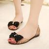 Flat Jelly Shoes for Women Bowknot Sandals Open Toe Lightweight Summer Beach Walking Shoes Footwear Slides Women's Easy On Off Casual Fashion Sandals