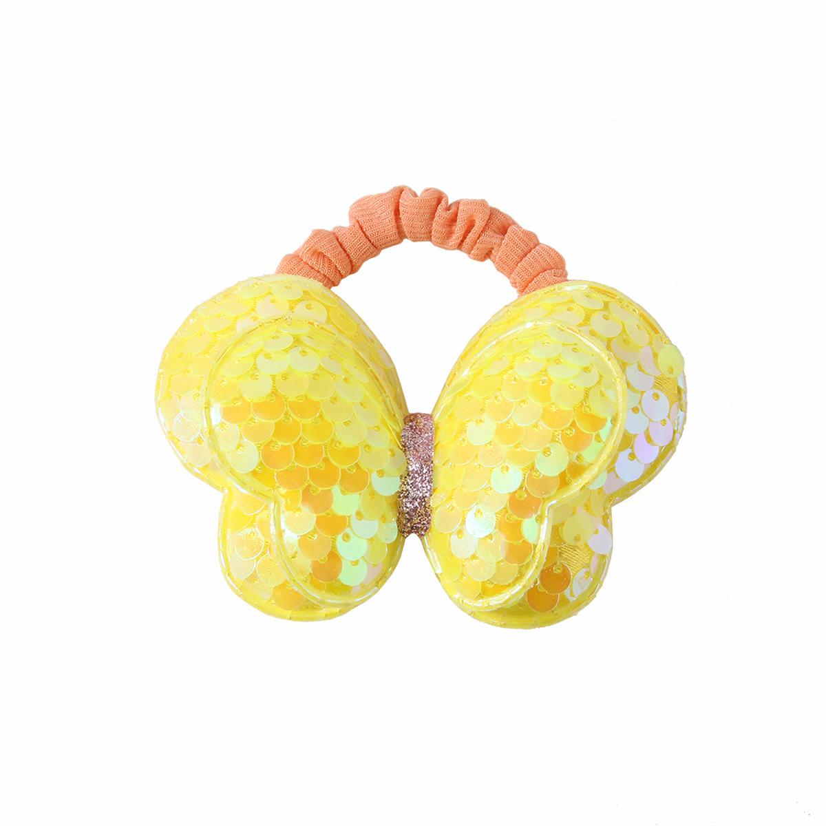 

Высококачественная резинка для волос с бантом из пайеток, детская высокоэластичная резинка-кольцо в виде тонкой кишки, не повреждающая волосы, резинка для хвостика, детские аксессуары для волос жёлтый
