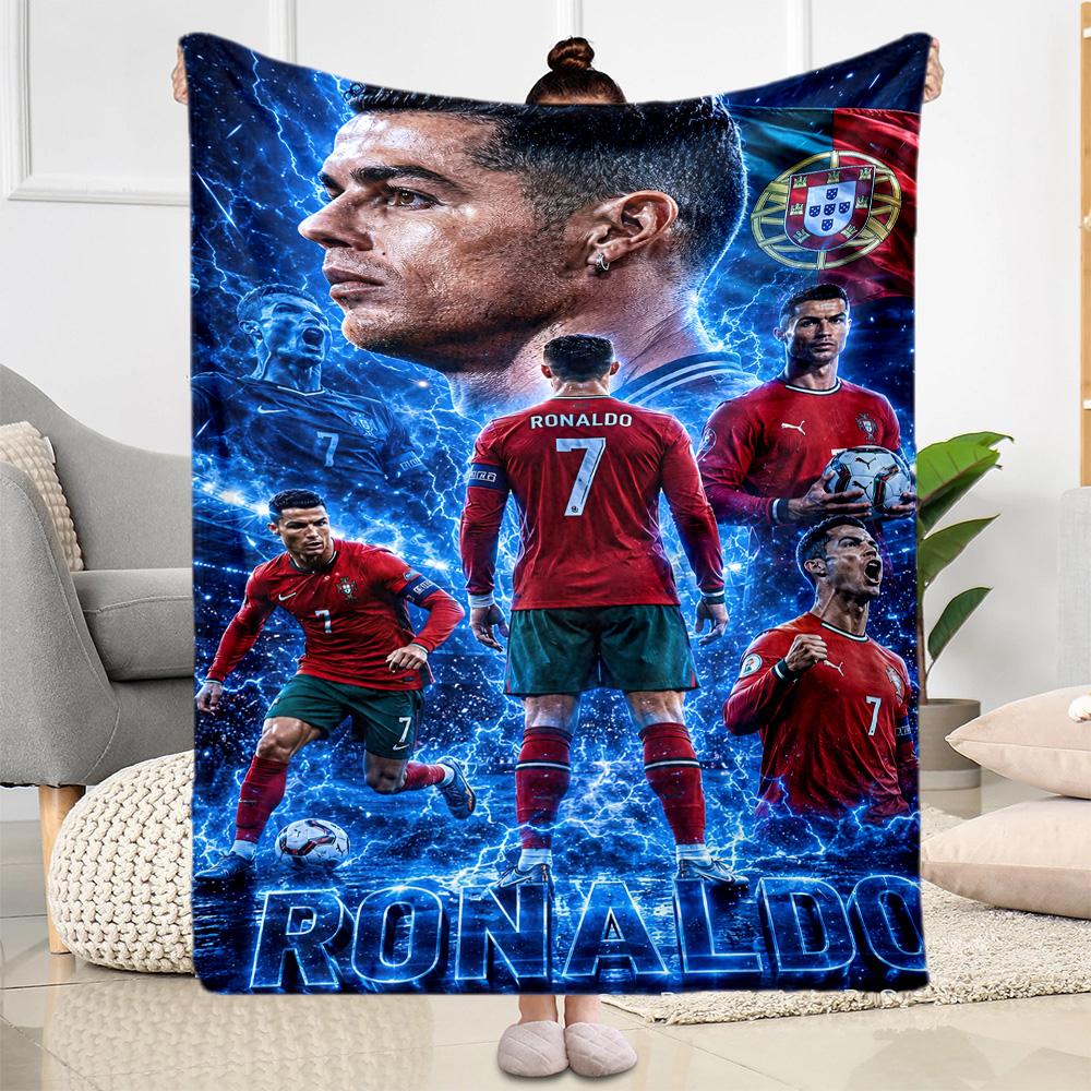 Cristiano Ronaldo Blanket Comfortable Great For Sofa Office Chair Livingroom Four Seasons Universal Digital Print
