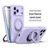 Silicone Phone Case with Magnetic Rotating Stand for iPhone 17 Pro Max, Drop-proof Protective Cover for 16 Pro & 15/14 Models.
