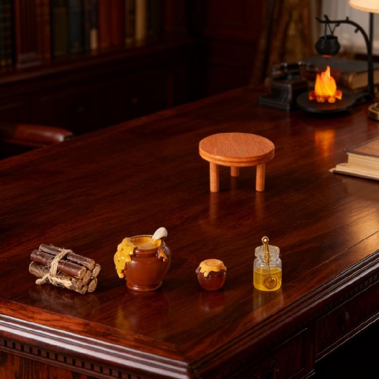 Miniature Kitchen Miniature Set 1/12 Doll House Decoration Hanging Stove Firewood SweetJar Model with Realistic Features