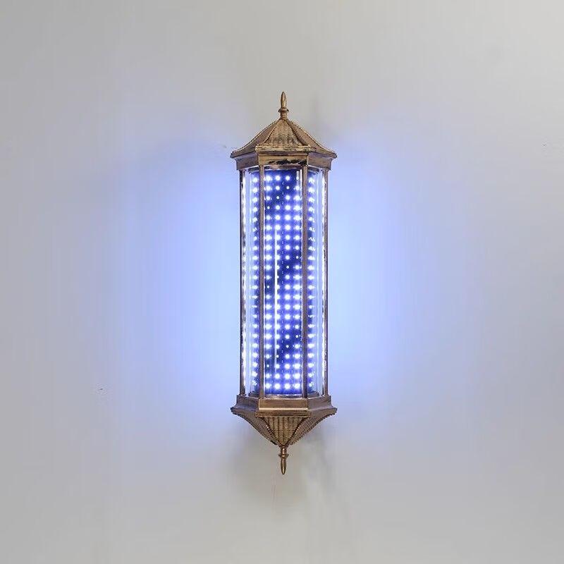 Retro LED frisörstolpe Roterande skyltlampa