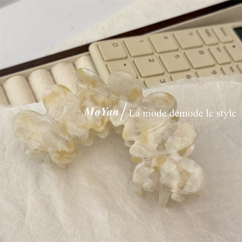 Elegant Large Petal Acetate Hair Clip for Women - New 2024 Semi-Arc Shark Clip Hair Accessory
