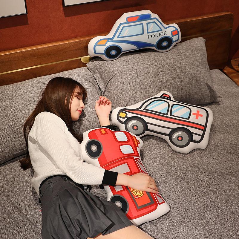 53Cm Plush Transportation Plush Pillow Stuffed Soft Excavator Cement Truck Ambulance Fire Fighting Truck Decor For Sofa Chair