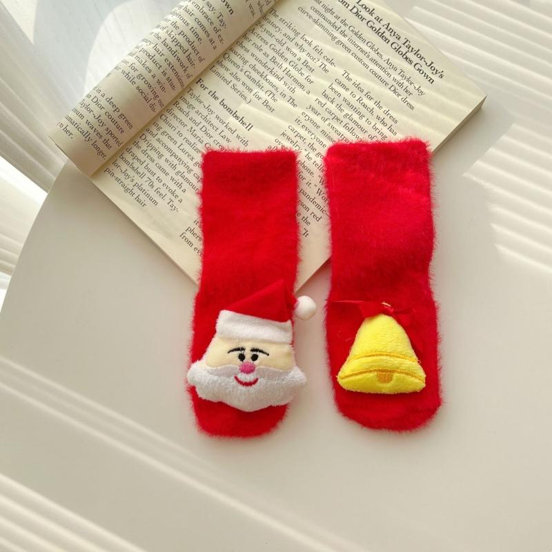 

Winter Thicken Cute Christmas Baby Socks For Boys Girls Cartoon Soft Cotton Anti Slip Solid Newborn Toddler Sock Kids Socken one size