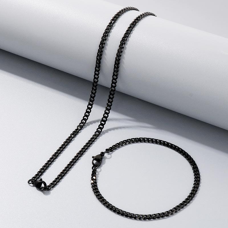 Halskette aus Titanstahl mit dicker Hip-Hop-Kette, Edelstahl sechsseitig geschliffene Kette mit Kettenschmuck