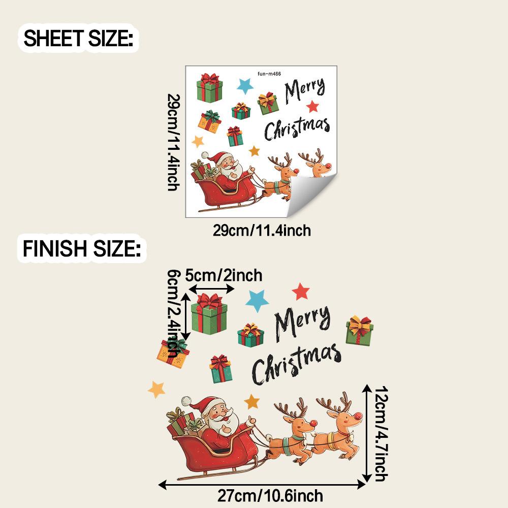 

Мультяшный Санта Клаус Лось Подарки и Английский Слоган Наклейки на Туалет для Украшения Дома