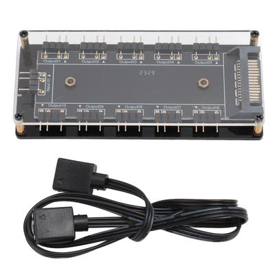 5V 3pin ARGB Hub 10 Yollu RGB Ayırıcı Hub Akrilik Kasa Anakart Kablosu Evrensel RGB Fan Hub