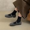 Fashion Fashion Square Toe Fleece Flet Ballet Flats Woman Winter Warm Wool Mary Jane Shoes Ladies Brand Design Elegant Plush Loafers
