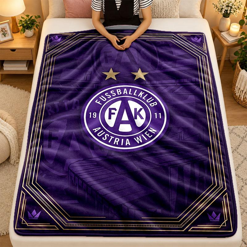 Flannel BlanketAustria Wien FC Warm Soft Throw Blanket for Indoor Sofa Bed Living Room Use