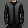 YILITENG Men's Stand-Collar Leather Business Casual Jacket