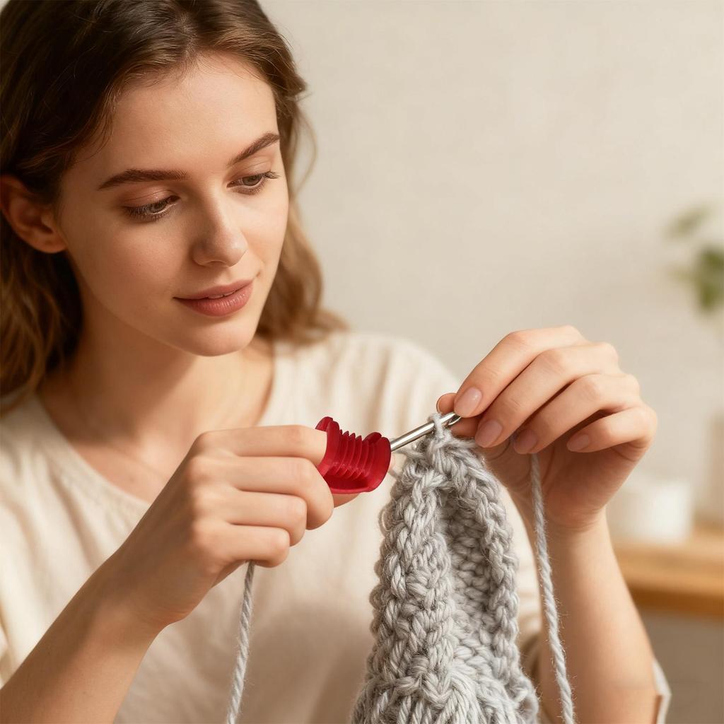 Crochet Finger Yarn Holder Knitting Thimble Tool Crochet Tension Ring for Women Men Hobbyists Artists Home Craft Room Apartment
