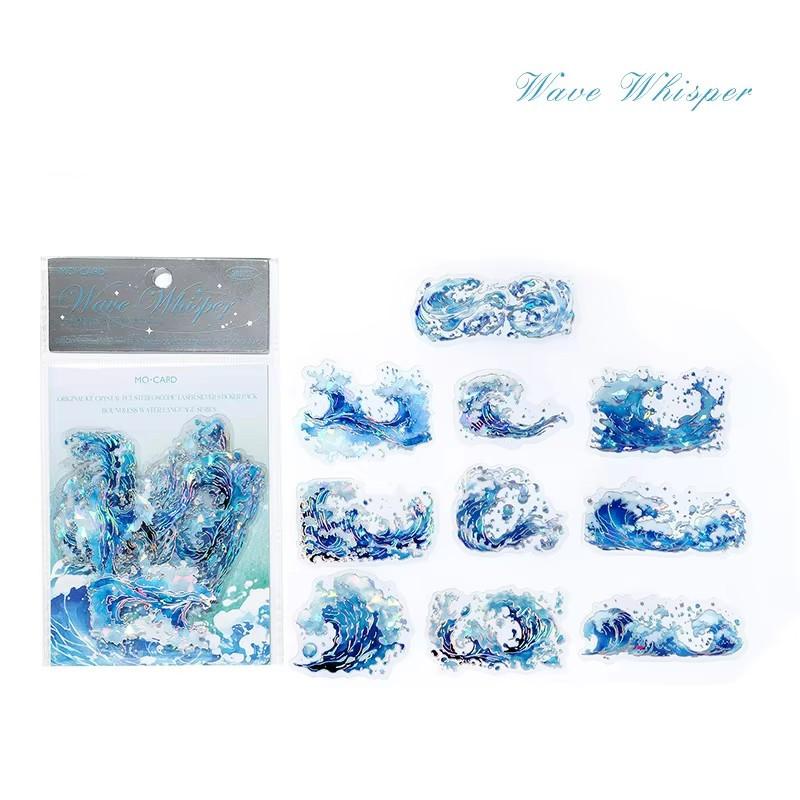 

20 шт./пакет Лазерная наклейка из ПЭТ с эффектом капли дождя и ряби, Скрапбук, Журнал, Ландшафтный дизайн, DIY украшение, Чехол для телефона, Искусство, Дневник, Водонепроницаемая наклейка