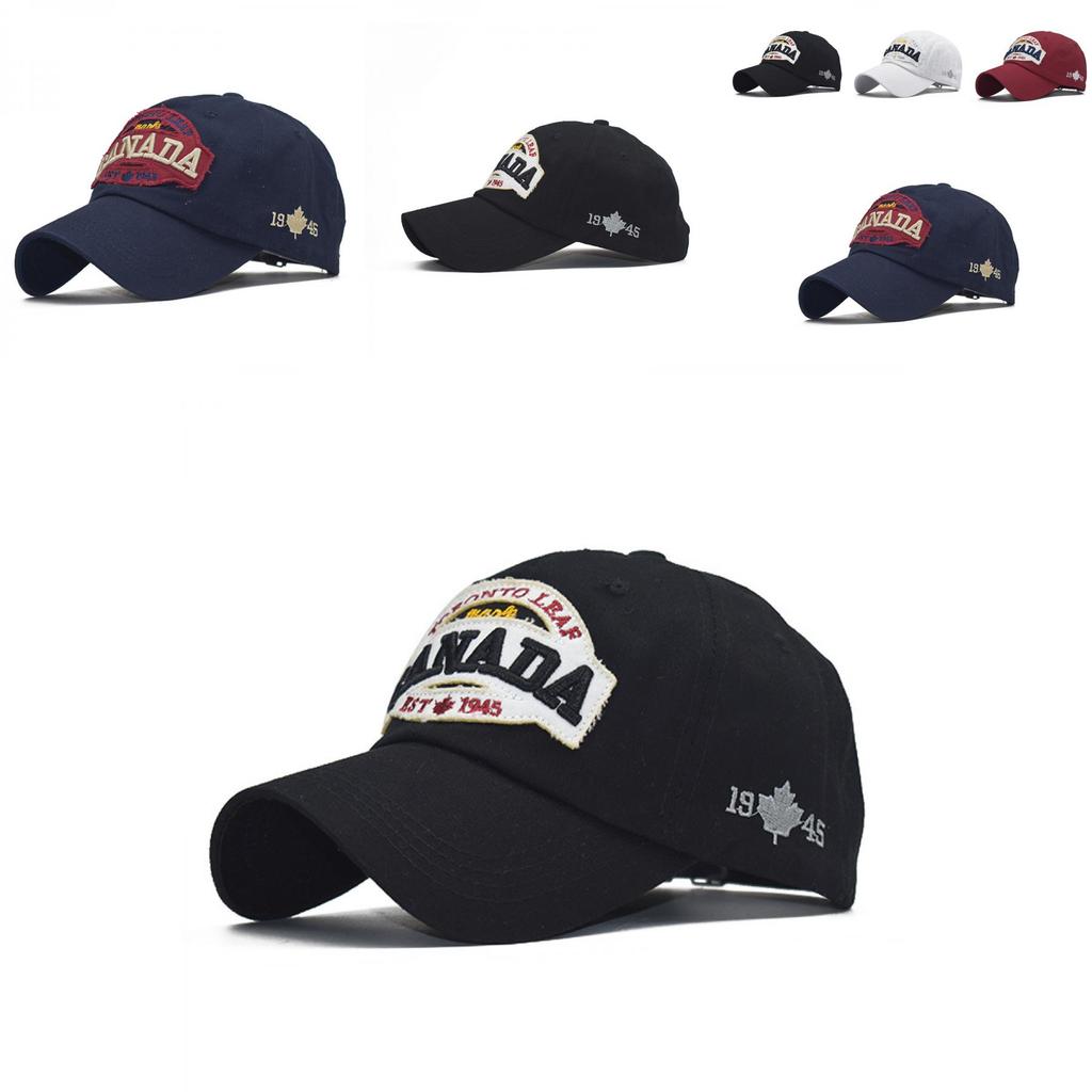 Canadian Letter Baseball Cap Unisex Cotton Duck Tongue Cap Embroidered Logo Sunshade Breathable Warm