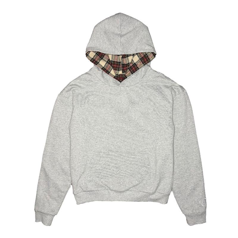 European and American Y2K double-sided street hip-hop plaid hoodie