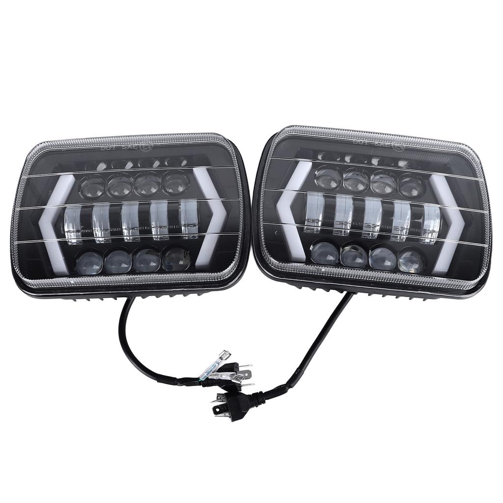 2 szt. 7-calowy reflektor LED IP67 Wodoodporny 6000 Lumenów 6000K Lampa przednia ze strzałką świetlną 9 do 36V