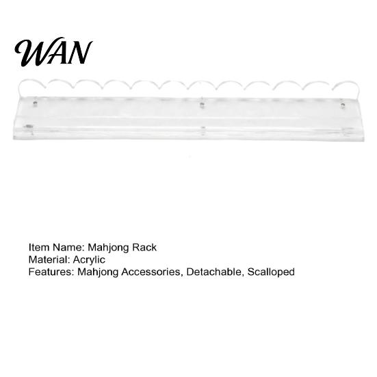 Mahjong Tile Rack with Detachable Magnetic Pusher, Scalloped Acrylic Mah Jongg Holder & Pusher Set, American Accessories Display