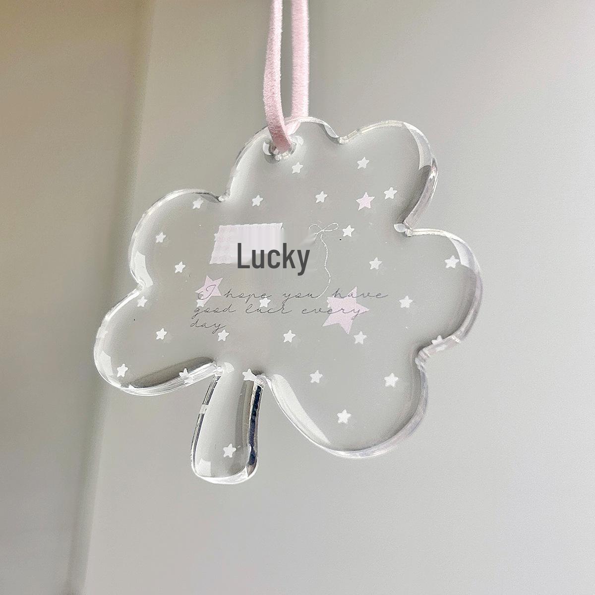 Transparent Acrylic Star Pendant with Cute Horse Keychain Charm
