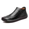 Fashion New Fashion Men Boots High Quality Split Leather Ankle Snow Boots Shoes Warm Fur Plush Winter Shoes Plus Size 38-48