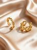 Stainless Steel Geometric Twisted Link Chain Open Rings 18k Gold Plated Waterproof Finger Rings for Women Charm Fashion Jewelry