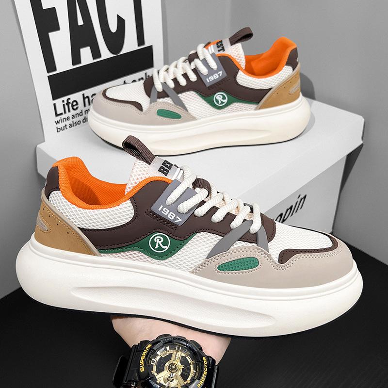 

Men s shoes summer breathable mesh sneakers men s running non-slip thick soles 39