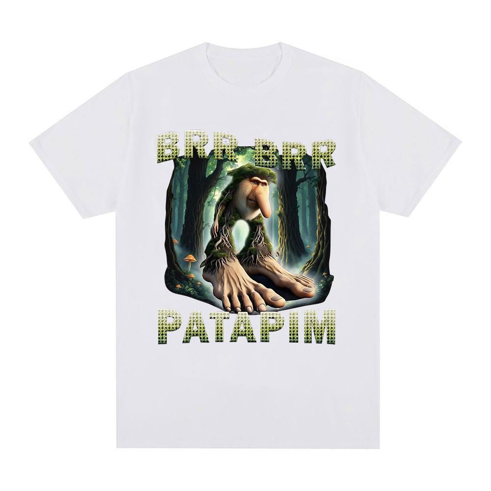 Brr Brr Patapim T Shirt Funny Italian Brainrot Humor Meme T-shirts Men Women Clothing Fashion Style T Shirts Cotton T Shirt Tops