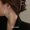 Silver Needle Ins Wind Circle Earrings Korean Simple Metal Design Earrings Internet Celebrity Personality Temperament Versatile Earrings