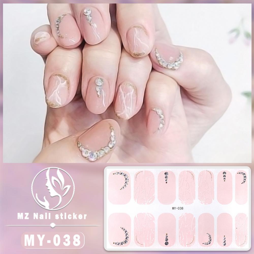 Dreidimensionaler wasserdichter No-Bake Gel-Nagellack-Film Vollsticker Imitations-Diamant-Nagelfilm-Papier Nagelfilm-Papier