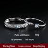 Pluto and Charon 999 Sterling Silver Ring - Exquisite Niche Couple Design, Fashionable Versatile Finger Accessory.