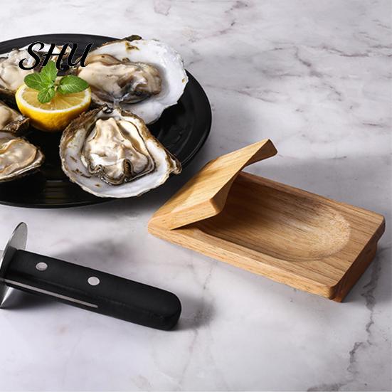 Utensili da Cucina Vassoio in Legno per Ostriche Multifunzione Protezione per la Mano per l'Apertura Pinza in Legno per Frutti di Mare Sgusciatore Facile da Usare per Feste