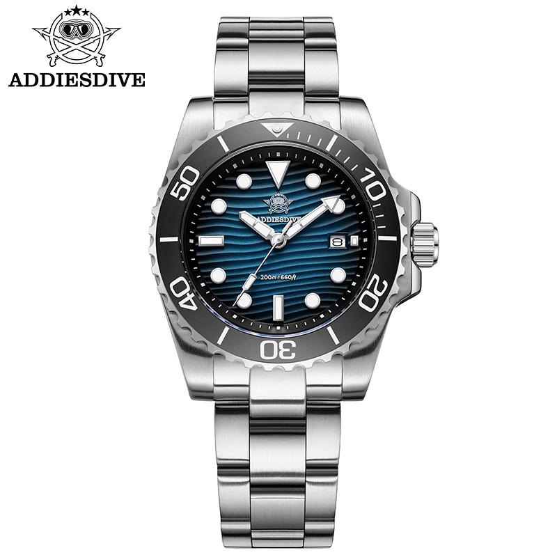 ADDIESDIVE New Watch 41mm Stainless Steel Diving Watches BWG9 Super Luminous 200m Waterproof Classic Quartz Wristwatch For Men