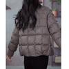 Brown Quilted Coat Women Wool Spliced Loose Warm Winter Puffer