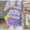 Korean Style Plaid Backpack Set for Students & Travel