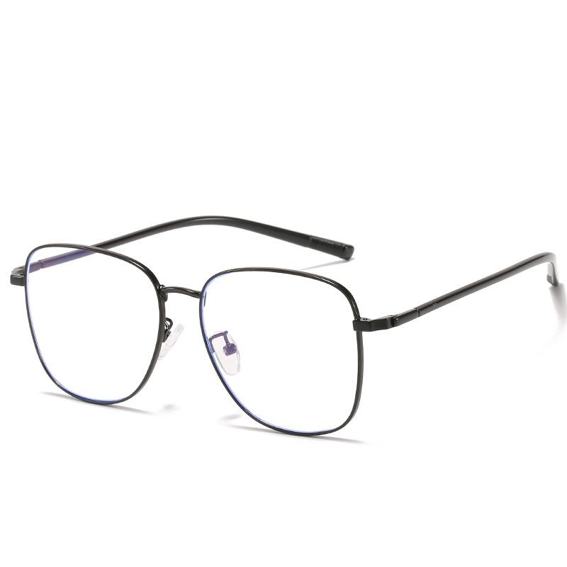 Classic Box Anti-Blue Goggles 61042 Metal Men'S And Women'S Versatile Trendy Glasses, Myopia Glasses