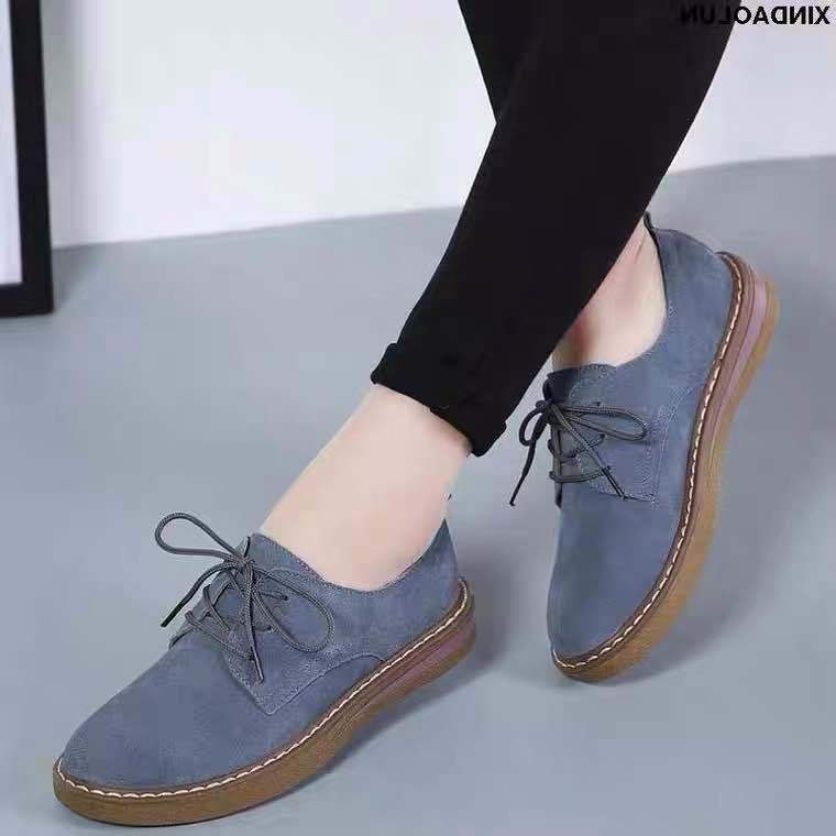 

Harajuku true flat-soled single shoes flat-soled lace-up small leather shoes 40 синій