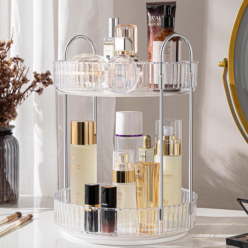 Rotating Luxury Cosmetics Storage Box for Vanity Table and Bathroom