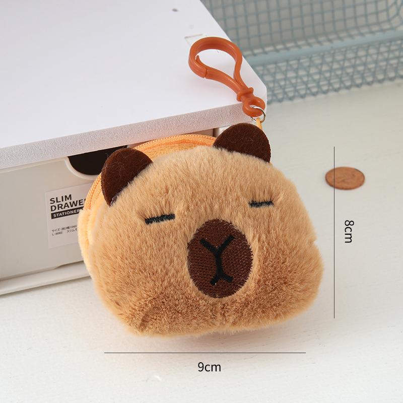

Креативный плюшевый кошелек для монет в виде капибары в стиле аниме Кавайный мини-кошелек для монет Круглые мультяшные сумки Подвеска