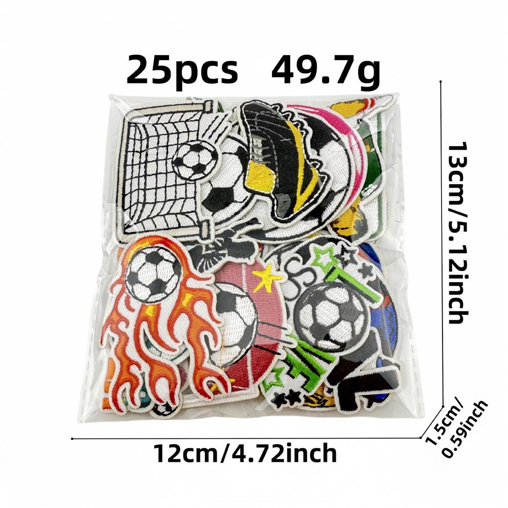 Colorful Cartoon Football Embroidery Iron-on Patch Badge for Clothing