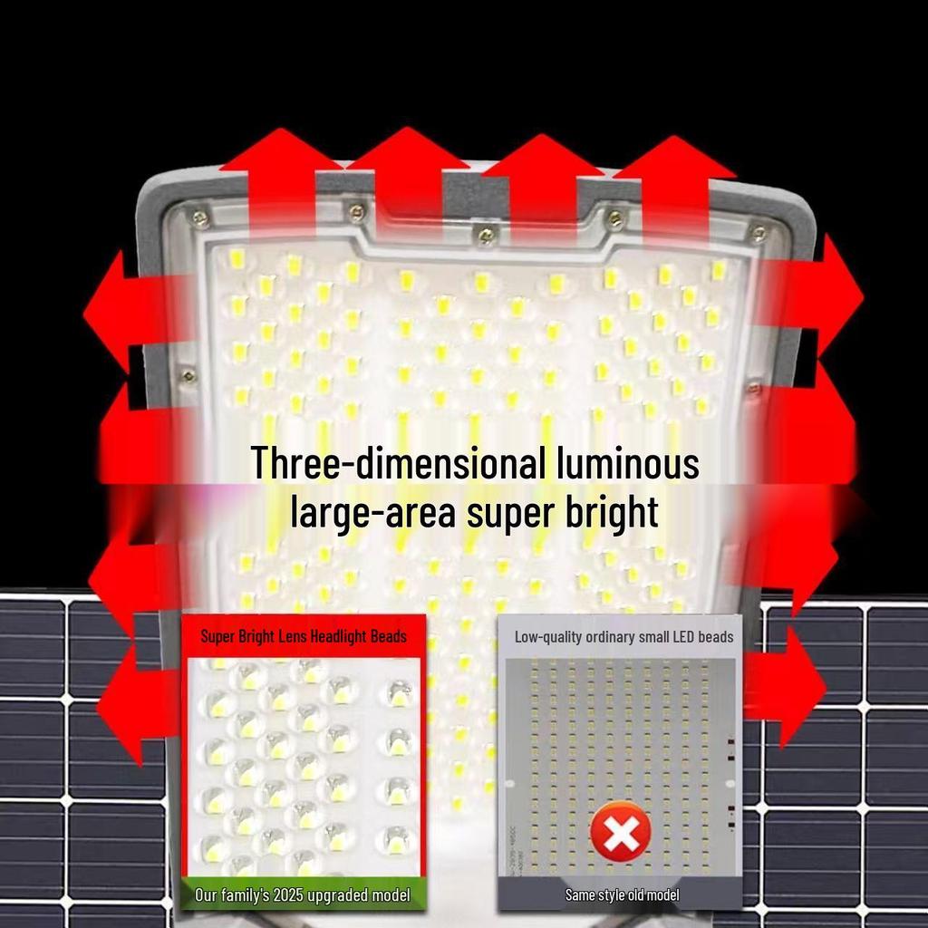 High Power Waterproof Outdoor Solar Street Lamp for Household and Rural Yards
