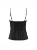 Chic French Lace-Trimmed Waist-Cinching Strapless Camisole for Women