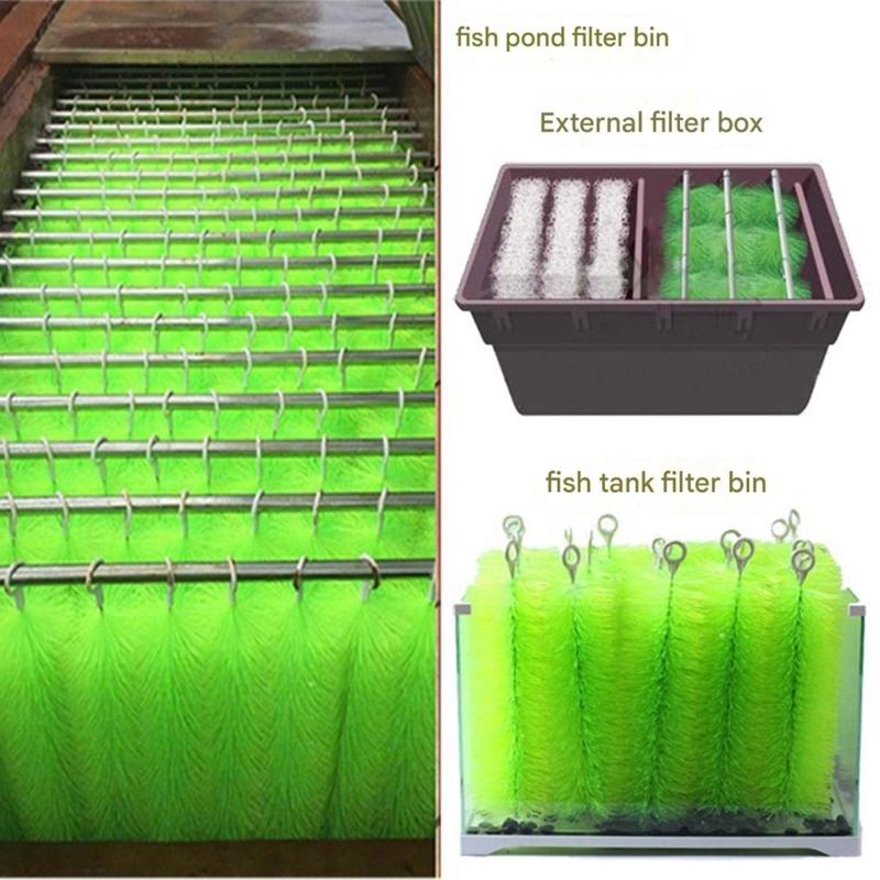 Pack of 10 Fish Pond Filter Brushes Corrosion Resistant Efficient Cleaning Brush for Fishtanks Pond Pool Maintenances