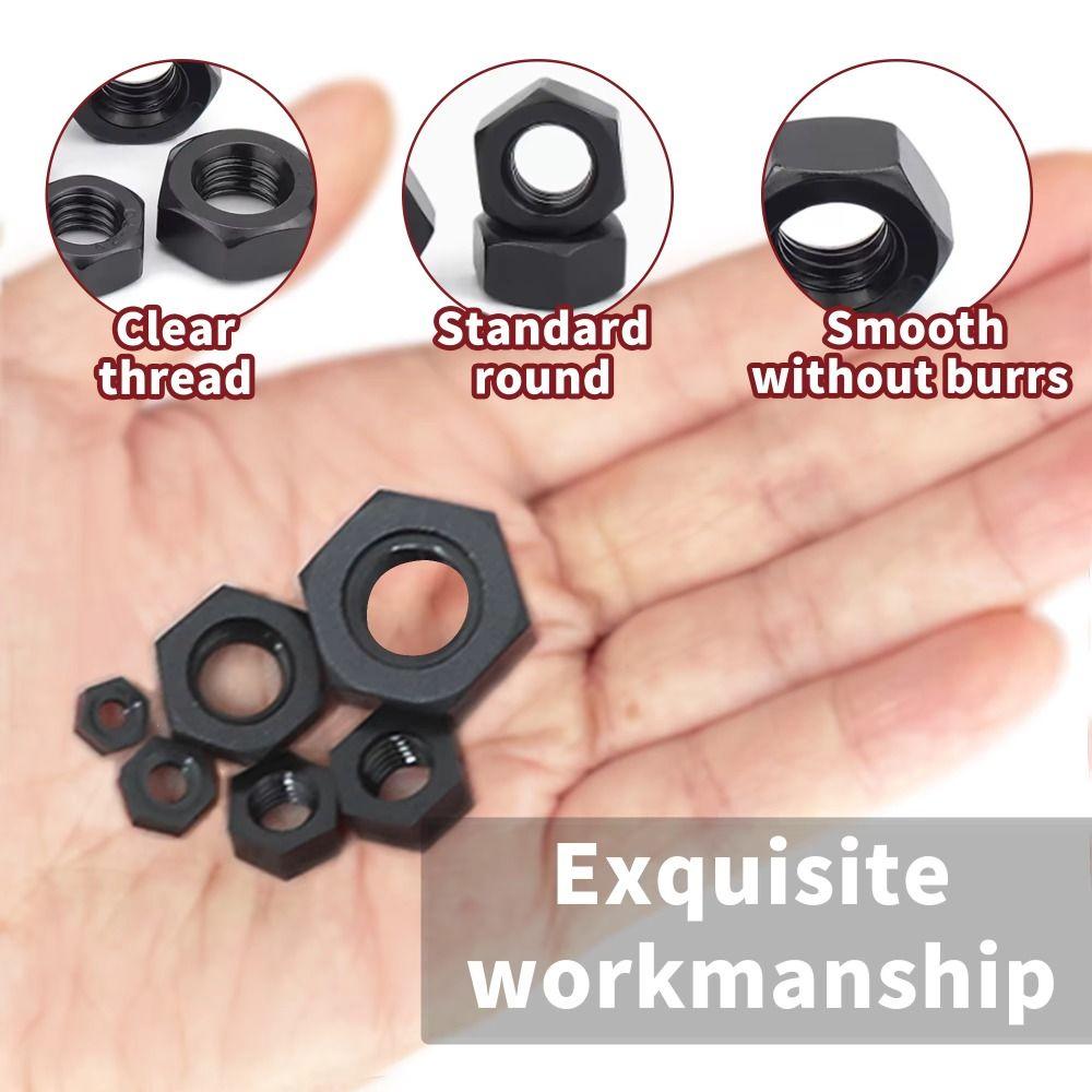 Black Nylon Hex Nuts Nylon Hexagonal Nut High Quality Hex Nuts Assortment Kit Car Repair
