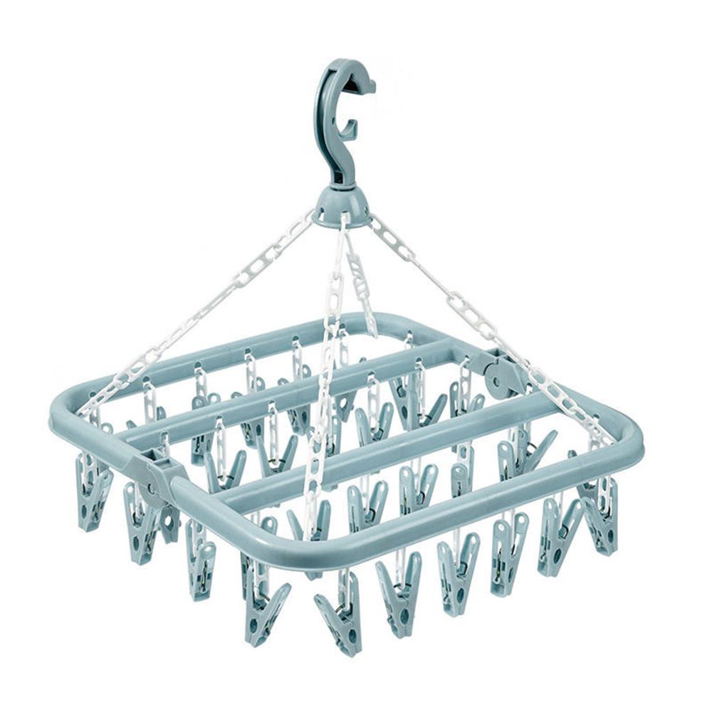 Folding Hangers Multi-Functional Windproof Socks Clip Drying Hangers Household Plastic Clothing Socks Drying Hangers