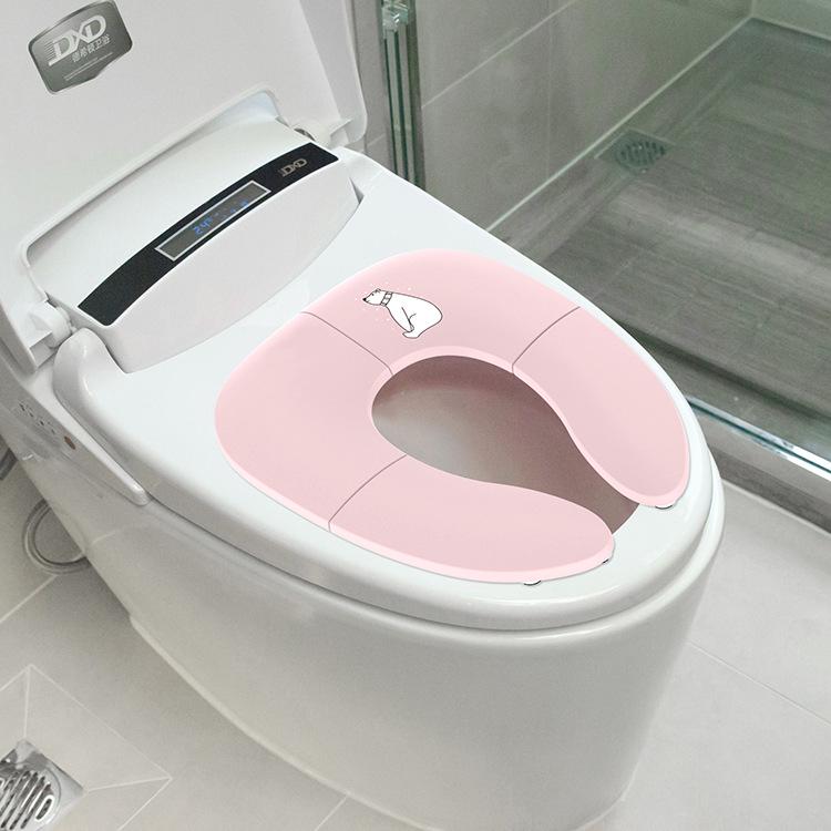 Складное дорожное сиденье-туалет для детей, для мальчиков и девочек, портативное кольцо-горшок для автокресла розовый