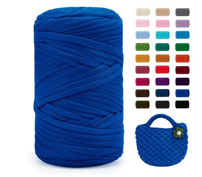 Chunky Large Roll 400g T-shirt Yarn for DIY Knitting, Crochet, Bags & Floor Mats