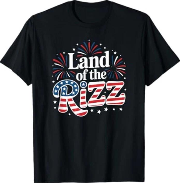 Land of the Rizz funny Patriotic day 4th Of July US Flag T-Shirt M