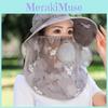 Polyester Chiffon Sonnenhut mit Gesichtsmaske und Nackenschutz für Gartenarbeit im Freien Sonnenschutz